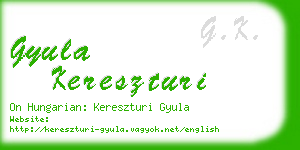 gyula kereszturi business card